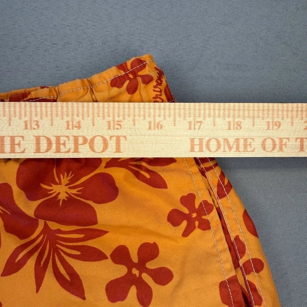 VTG Abercrombie & Fitch‎ Long Board Shorts Men's L Orange Red Floral Y2K 90's